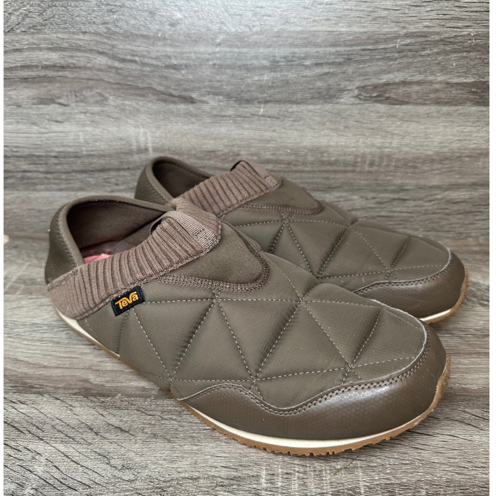 Teva ReEmber Moc Quilted Slip On Shoes Mens Olive Green Brown Comfort Walk READ